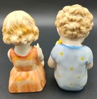        porcelain Girl Boy Duck 1960s Rare Playing Japan Vintage Very Old Collect        