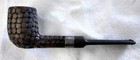 Vintage Lunar Carved Estate Tobacco Pipe - Made In Spain - Sterling Silver Band 