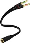 Headphone Splitter For Computer 3 5mm Female To 2 Dual 3 5mm Male Headphone M   