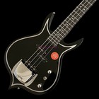 Electric Bass Guitar 4 String Custom Black Peach Shaped White Edge Fast Delivery