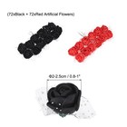 Artificial Flowers  Black And Red Fake Roses With Lace For Wedding Decor 144pcs