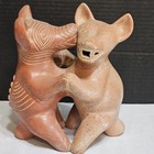 Vintage 1970s Mexican Folk Art Colima 11  Dancing Dogs  Terra Cotta Great Find 