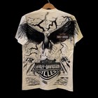 Vtg Harley Davidson T-shirt Single Stitch Aop Eagle Rare White Size L Reprint
