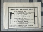 Vintage Print Ad Cleveland Pneumatic Tool Ohio Mining Drill Machinery 1907