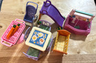 Lot Of 16 Vintage Fisher Price Loving Family Dollhouse Dolls   Some Furniture
