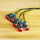 5pcs 10mm Led Metal Indicator Light 110v-220v Ac Waterproof Signal Lamp  red 