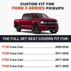 Car Seat Covers Custom Fit For Ford F150 2009-2024 2025 2026   F250 f350 f450   