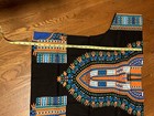 African Women Orange Blue Dashiki Shirt Top  Hippie Tribal Caftan Usa Seller Euc