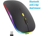 2 4ghz Bluetooth Wireless Optical Mouse Usb Rechargeable Rgb Mice For Pc Laptop