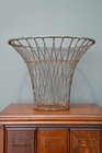 Vintage Antique Industrial Wire Mesh Office Waste Basket Trash Can 16 