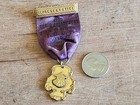 Odd Fellows Ribbon Pin Badge Medal Fob 1928 Encampment Tate Ny Ioof Vintage