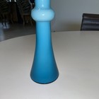 Mcm Holmegaard Blue White Opaque Cased Art Glass Vase Lutken Denmark