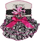 Stephan Baby Girl Pink   Black Ruffled Diaper Cover   Headband 6-12 Mo 762224