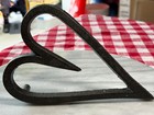 Heavy Wrought Iron Heart Shaped Trivet - Vintage 8  X 5  Primitive  Countrycore
