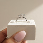 2 70 Tcw Pear Cut Moissanite Two Stone Engagement Ring In 18k White Gold Plated