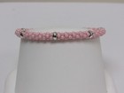 Designer Lagos Sterling Silver 18k Pink Ceramic Caviar Rope Bracelet