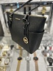 Michael Kors Charlotte Large Top Zip Saffiano Leather Tote Bag Black