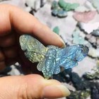 1pc Natural Labradorite Quartz Carved Butterfly Skull Crystal Reiki Healing Gem