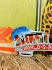Vintage C  1950 Miami Beach Worlds Playground License Plate Topper Sign Florida