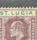 Saint Lucia Sg 58a 1 2d Purple   Green    damaged Frame   Crown    Used - Cat -   120