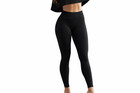 Women Seamless Yoga Leggings Scrunch Butt Gym Workout Pants High Waist S Black