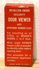 Vintage Trine Medallion Award Security Brass Door Viewer Peephole Home Security