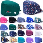 Surgical Scrub Cap Doctor Nurse Cotton Bouffant Adjustable Head Cover Print Hat   