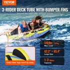 Towable Tube For Boating 1-3 Riders Inflatable With Bumper Fins 510 Lbs Water