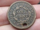 1851 Braided Hair Large One Cent Penny- Fine vf Details