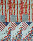 2 Individual Paper Decoupage Napkins Towels - Patriotic Flag Flowers Red White