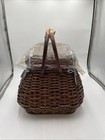 Vintage Woven Wicker Picnic Basket