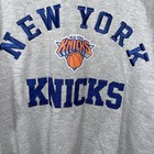 Nba New York Knicks Sweatshirt Gray With Blue Embroidery Orange Deco Size M Nwt
