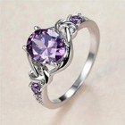 Women Fashion Silver Jewelry Cubic Zircon Wedding Party Ring Sz 6-10