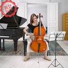 Full Size 4 4 Acoustic Cello Natural Set W  Bow Bag Bridge Rosin Beginners