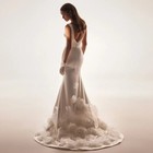 Wedding Dress Mermaid Bridal Gown V Neck Sleeveless Sweep Train Flowers Dresses