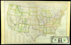 Ca 1911 United States Map Forest Reserves Large Vintage Us America Wall Art