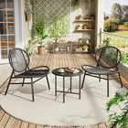     3 Piece Patio Bistro Set Outdoor Acapulco Chairs Coffee Table Patio Furniture