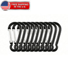 10pcs Aluminum D Ring Carabiner Keychain Clip Snap Hook Outdoor Camping Hiking