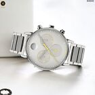 Rare Movado Bold 3640040 Grey Chronograph Dial Gunmetal Bracelet 43mm Mens Watch
