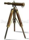 Nautical Vintage Antique Decorative Solid Brass Telescope W  Wooden Gift Tripodh