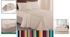 Hotel Quality 4-piece Microfiber Bed Sheet Set  Wrinkle-resistant  Cream