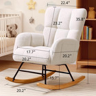 Nursery Rocking Chair  Teddy Upholstered Glider Rocking Chair With Side Pockets 