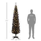 7  Prelit Artificial Christmas Tree W  Warm White Led Lights Black Used