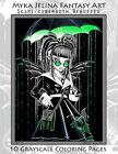 Myka Jelina Art Coloring Pages Scifi Cybergoth Fairy Android Robot Grayscale