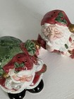 Vintage Fitz   Floyd Santa Salt Pepper Shakers 1990 1992 Mismatched Christmas