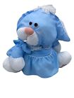 Vtg 1986 Fisher Price 16  Puffalump Blue Bunny Rabbit Nylon Stuffed Plush Outfit