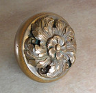 Rare Antique Ornate Ribbon Detail Door Knob Cast Brass Bronze Swirl E-12910