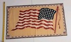 Vintage Cigar Box Felt Flannel 48 Star United States Us Flag 16  X 28  Tobacco 