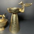 Votive   Pillar Candle Holder All Metal 6    X 7 5     6x4    Brass Color Hummingbird