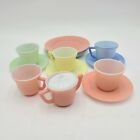 Vtg Hazel Atlas Child   s Little Hostess Pastel Moderntone Tea Set 15 Pcs Dishes